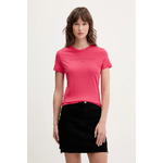 TOMMY JEANS MAGLIA T SHIRT DONNA TOMMY JEANS DW0DW20315 COTONE FUCSIA ORIGINALE PE 2025