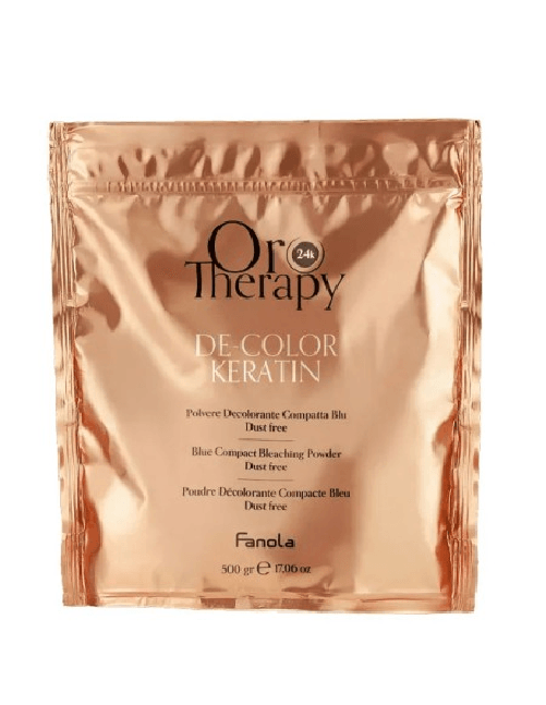 Fanola Oro Therapy Decolor keratin - polvere decolorante blu - 500 g.