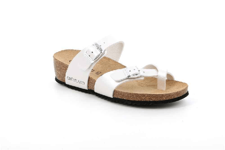 GRUNLAND SCARPE CIABATTE SANDALI DONNA GRUNLAND MEMI CB3044 70 PERLA ORIGINALE PE 2025