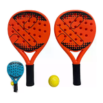 Generico  2x Racchetta Set Da Padel Con Pallina 2 Racchette in Plastica Cm 41 Con Palla - Colorazione Casuale