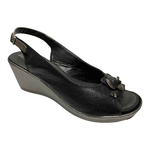 FASCINO SCARPE SANDALO SANDALI ZEPPA DONNA FASCINO 13208 PELLE NERO ORIGINALE PE