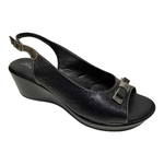 FASCINO SCARPE SANDALO SANDALI ZEPPA DONNA FASCINO 12295 PELLE NERO ORIGINALE PE