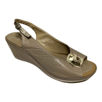 FASCINO SCARPE SANDALO SANDALI ZEPPA DONNA FASCINO 13208 PELLE BEIGE ORIGINALE PE