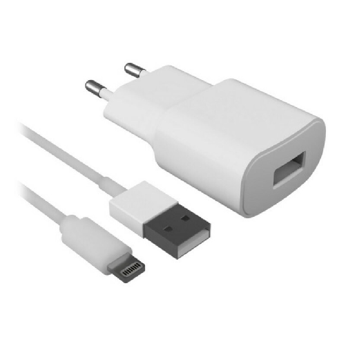 Contact Caricabatterie da Parete + Cavo Lightning MFI Contact Apple-compatible 2.1A Bianco