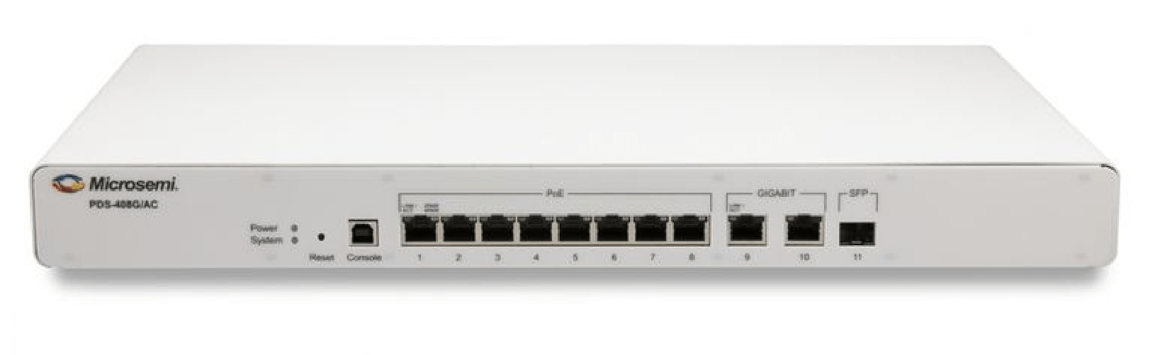 Microsemi pds-408g gestito l2 gigabit ethernet (10/100/1000) supporto power over ethernet (poe) bianco