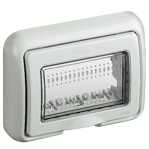Bticino matix placca ip55 autoportante 3 posti grigio 25603