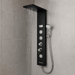 OGOMONDO Colonna pannello doccia shine-1 black 4 funzioni luce display temperatura nero