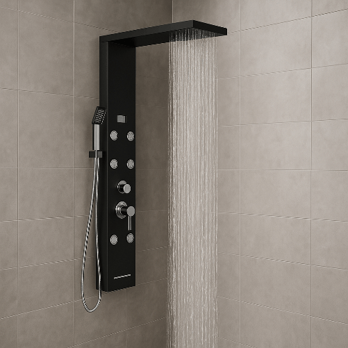 OGOMONDO Colonna pannello doccia 4 funzioni york-1 black display controllo temperatura