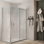 Ix box shower lato fisso calla lf116 cristallo 6 millimetri chrome *** misure 97-99xh195 cm trasparente