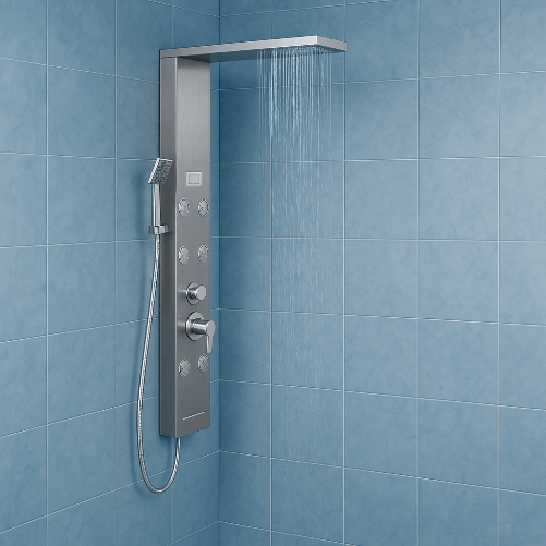 OGOMONDO Colonna pannello doccia 4 funzioni york-1 display controllo temperatura cromo