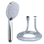 OGOMONDO  Doccetta 5 funzioni multigetto anticalcare abs cromato + tubo flessibile acciaio inox estensibile