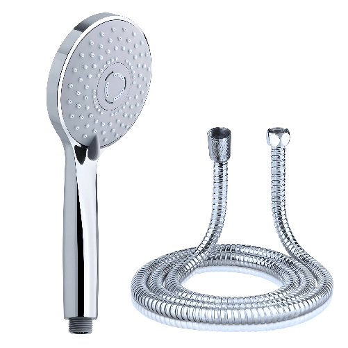 OGOMONDO  Doccetta 5 funzioni multigetto anticalcare abs cromato + tubo flessibile acciaio inox estensibile