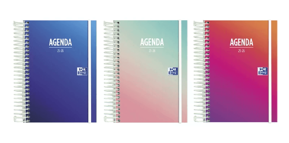Oxford  Agenda scolastica Oxford Gradient 25/26 pagine a spirale - Formato 8° - Copertina extra rigida