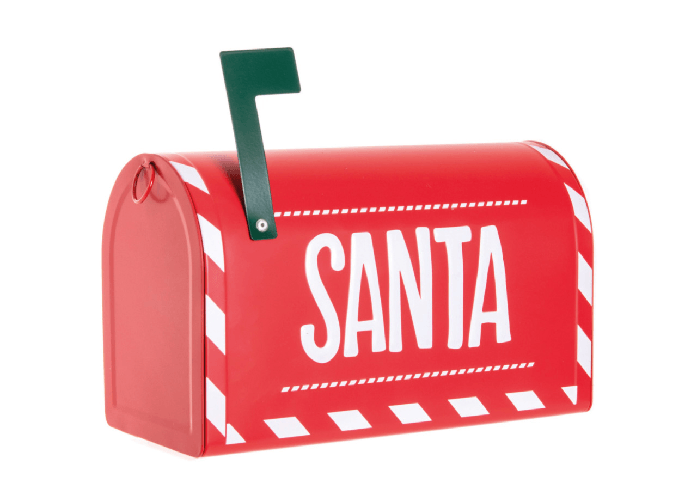 BIANCHERIAWEB Cassetta Postale Lettere Per Babbo Natale Decorativa Rossa Modello Open