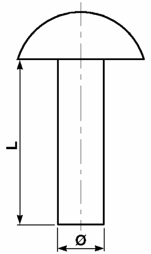 Ama Confezione di ribattini a testa tonda ø 5,2x18mm peso di 2 kg