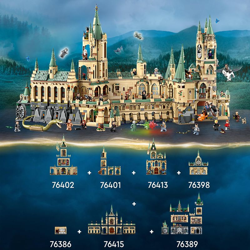 LEGO-Harry-Potter-76415-La-battaglia-di-Hogwarts-Castello-Giocattolo-con-Minifigure-di-Bellatrix-Lestrange-e-Voldemort