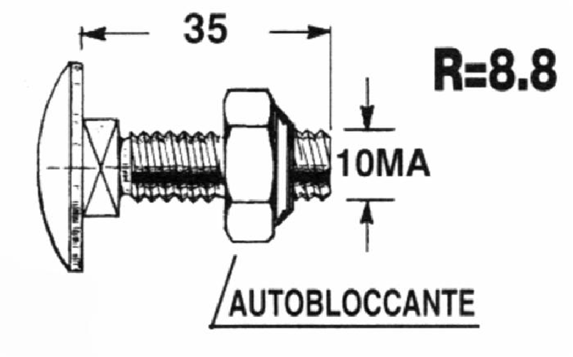 Ama Bullone M10x35 per coltello miscelatore confezione da 20 pezzi
