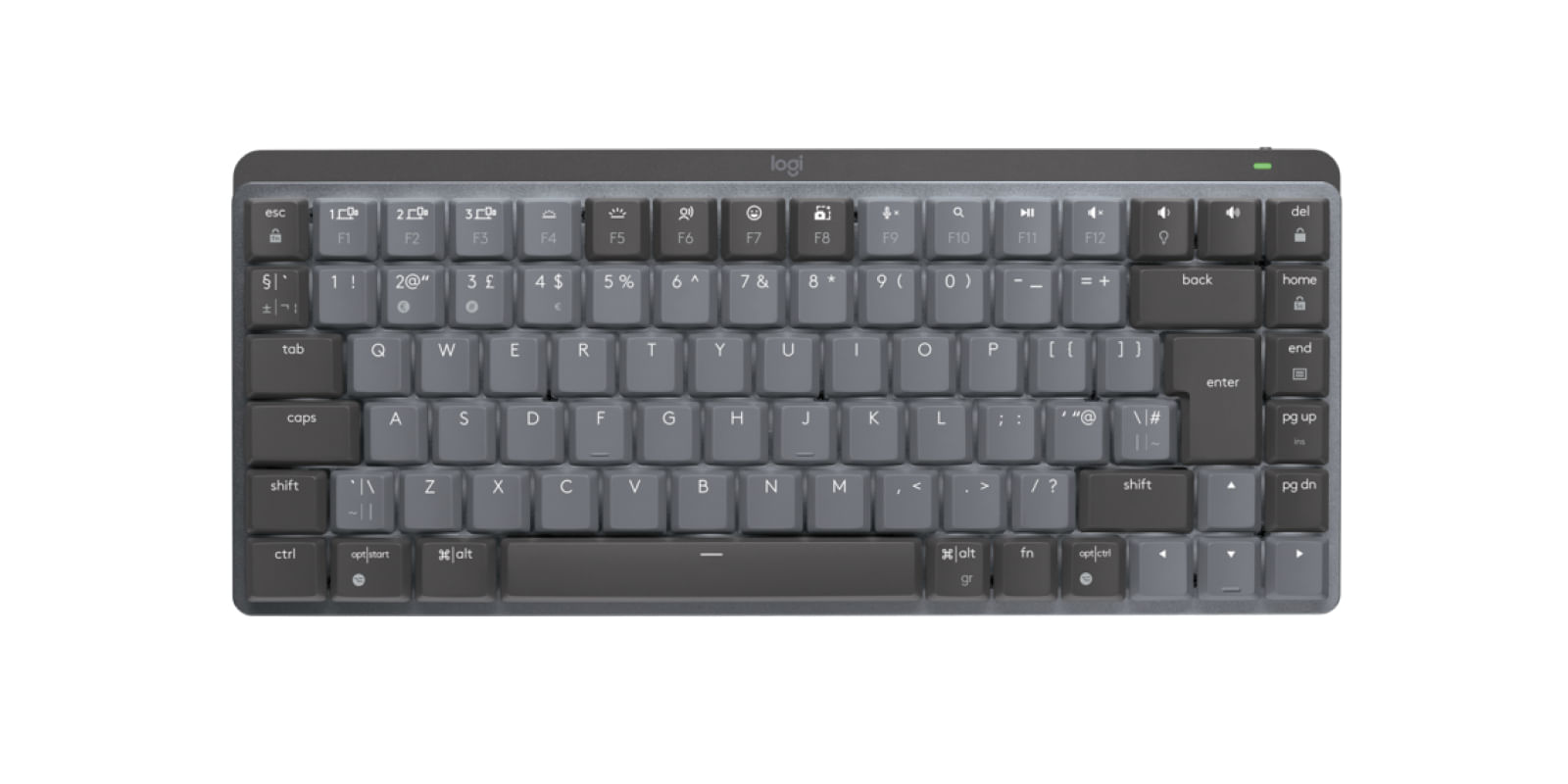 Logitech MX Mini Mechanical tastiera RF Wireless QWERTY Inglese UK Grafite, Grigio