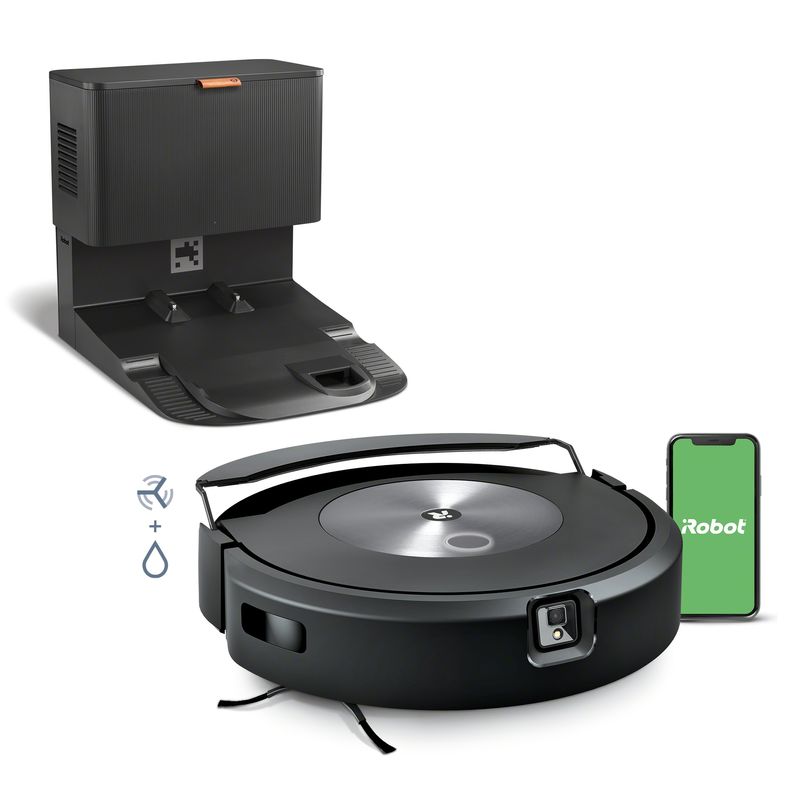 iRobot-Roomba-Combo-j7--aspirapolvere-robot-Senza-sacchetto-Nero-Acciaio-inossidabile