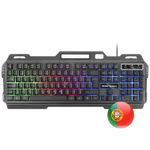 Mars Gaming Teclado Gaming MK120 - Aluminio - Iluminacion FRGB - Soporte Smartphone - Color Negro