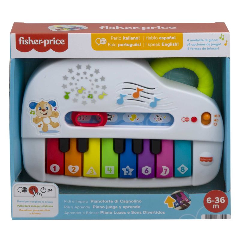 Fisher-Price-Pianoforte-di-Cagnolino-Ridi-and-Impara-Edizione-Multilingue-Portatile-con-Luci-Versi-degli-Animali-Contenuti-Educativi-e-4-Modalita--di-Gioco-Giocattolo-per-Bambini-6--Mesi