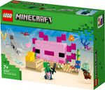 LEGO-Minecraft-21247-La-Casa-dell’Axolotl-Base-Subacquea-Rosa-con-Esploratore-Subacqueo-Zombie-per-Bambini-da-7-anni