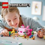 LEGO-Minecraft-21247-La-Casa-dell’Axolotl-Base-Subacquea-Rosa-con-Esploratore-Subacqueo-Zombie-per-Bambini-da-7-anni