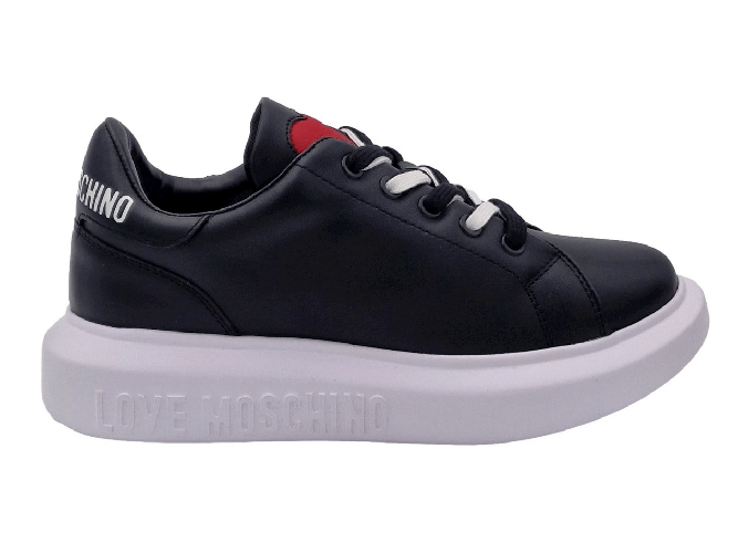 LOVE MOSCHINO SCARPE SNEAKERS DONNA LOVE MOSCHINO JA15044G1FIA0 PELLE NERO ORIGINALE AI 2024