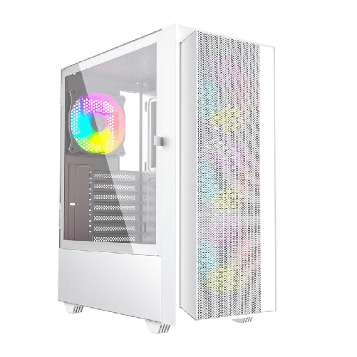 GEMBIRD Case computer desktop ATX GEMBIRD Fornax 4000W ARGB Bianco Multicolore
