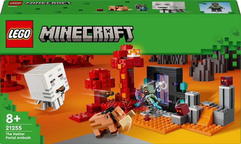 LEGO-Minecraft-21255-Agguato-nel-Portale-del-Nether-Gioco-per-Bambini-di-8--Anni-Set-con-Scene-di-Battaglia-e-Personaggi