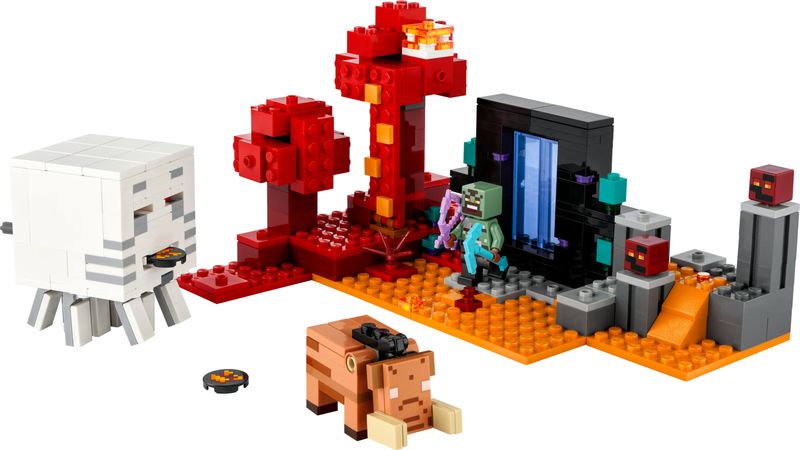 LEGO-Minecraft-21255-Agguato-nel-Portale-del-Nether-Gioco-per-Bambini-di-8--Anni-Set-con-Scene-di-Battaglia-e-Personaggi