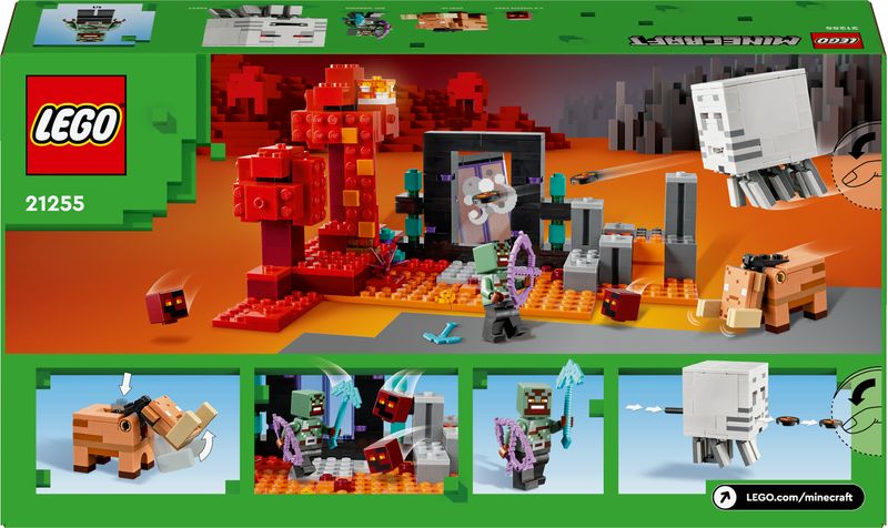 LEGO-Minecraft-21255-Agguato-nel-Portale-del-Nether-Gioco-per-Bambini-di-8--Anni-Set-con-Scene-di-Battaglia-e-Personaggi