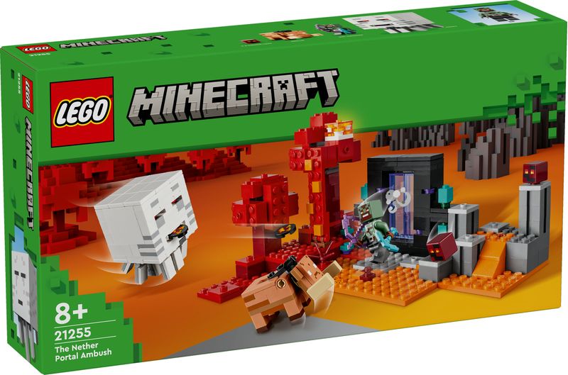 LEGO-Minecraft-21255-Agguato-nel-Portale-del-Nether-Gioco-per-Bambini-di-8--Anni-Set-con-Scene-di-Battaglia-e-Personaggi