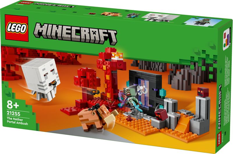 LEGO-Minecraft-21255-Agguato-nel-Portale-del-Nether-Gioco-per-Bambini-di-8--Anni-Set-con-Scene-di-Battaglia-e-Personaggi