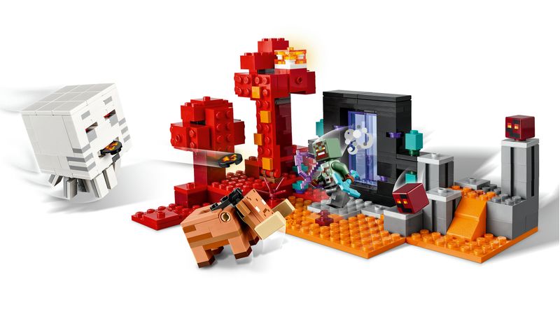 LEGO-Minecraft-21255-Agguato-nel-Portale-del-Nether-Gioco-per-Bambini-di-8--Anni-Set-con-Scene-di-Battaglia-e-Personaggi