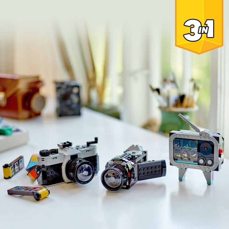 LEGO-Creator-31147-3in1-Fotocamera-Retro-Giochi-per-Bambini-8--Anni-Macchina-Fotografica-Trasformabile-in-Videcamera-o-TV