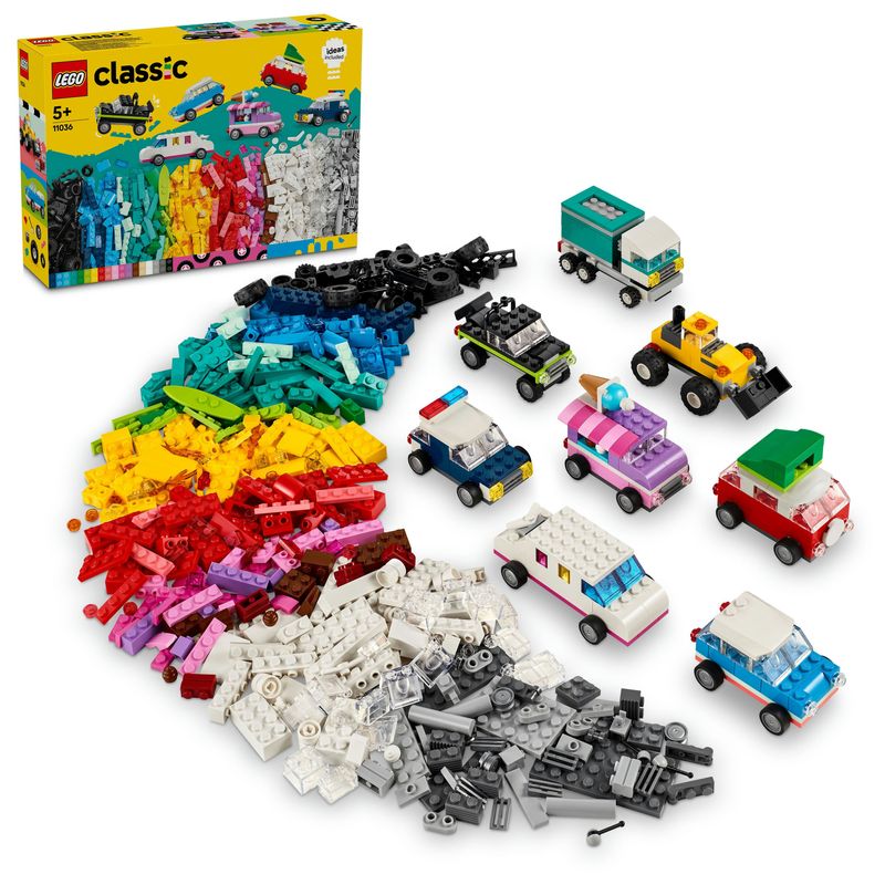 LEGO-Classic-11036-Veicoli-Creativi-Modellini-di-Auto-in-Mattoncini-Macchine-Giocattolo-per-Bambini-e-Bambine-5--Anni