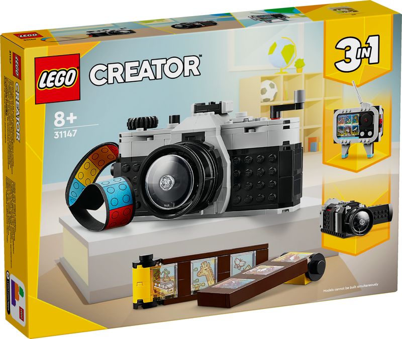 LEGO-Creator-31147-3in1-Fotocamera-Retro-Giochi-per-Bambini-8--Anni-Macchina-Fotografica-Trasformabile-in-Videcamera-o-TV