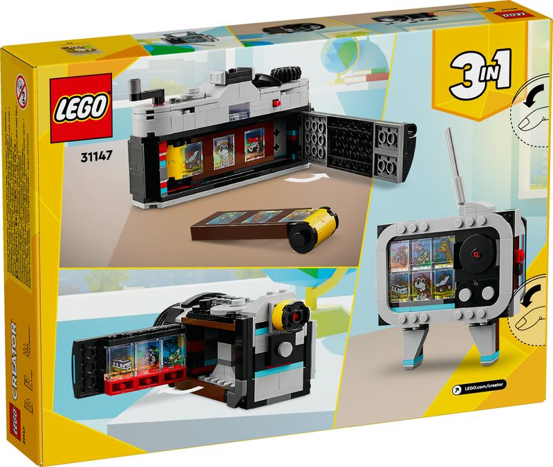 LEGO-Creator-31147-3in1-Fotocamera-Retro-Giochi-per-Bambini-8--Anni-Macchina-Fotografica-Trasformabile-in-Videcamera-o-TV