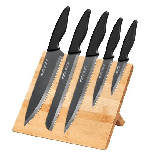 Smile Posate Smile SNS-4 Nero Grigio Legno Acciaio inossidabile 5 Pezzi