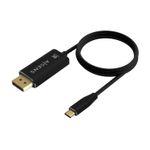 Aisens-Cable-Conversor-Aluminio-USB-C-a-Displayport-8K-60Hz---USB-C-M-DP-M---1.8m---Color-Negro