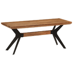 VidaXL Panca da Pranzo 110x40x46 cm Legno Massello di Acacia e Acciaio