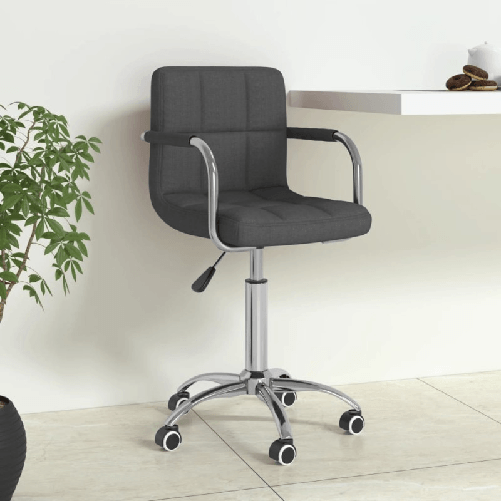 VidaXL Sedia da Ufficio Girevole Grigio Scuro in Tessuto