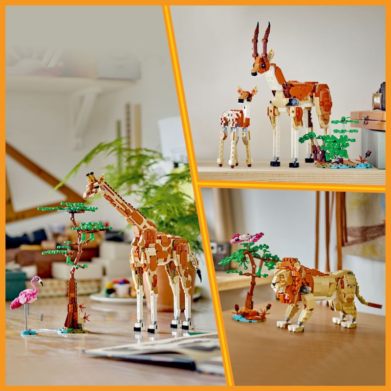 LEGO-Creator-31150-3in1-Animali-del-Safari-Giocattolo-Trasformabile-da-Giraffa-in-2-Gazzelle-o-Leone--Giochi-per-Bambini-9-