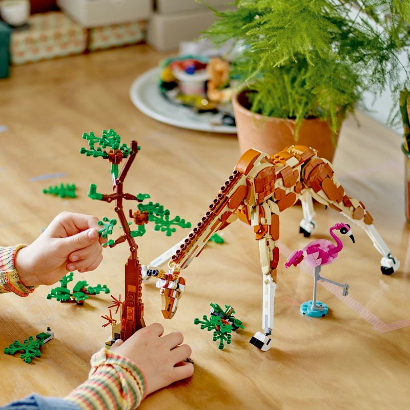 LEGO-Creator-31150-3in1-Animali-del-Safari-Giocattolo-Trasformabile-da-Giraffa-in-2-Gazzelle-o-Leone--Giochi-per-Bambini-9-