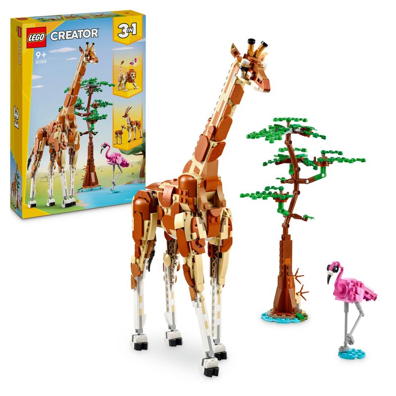 LEGO-Creator-31150-3in1-Animali-del-Safari-Giocattolo-Trasformabile-da-Giraffa-in-2-Gazzelle-o-Leone--Giochi-per-Bambini-9-