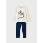 MAYORAL COMPLETO MAGLIA LEGGINGS BAMBINA MAYORAL 4788 BEIGE COTONE ORIGINALE AI 2024
