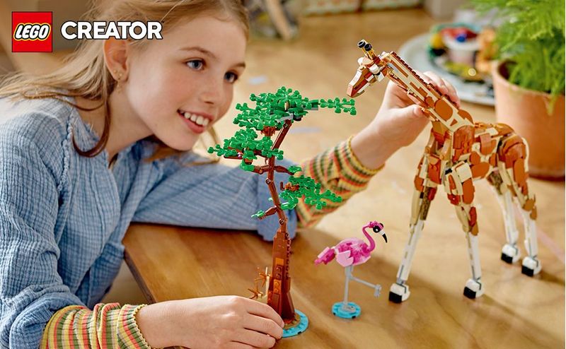 LEGO-Creator-31150-3in1-Animali-del-Safari-Giocattolo-Trasformabile-da-Giraffa-in-2-Gazzelle-o-Leone--Giochi-per-Bambini-9-