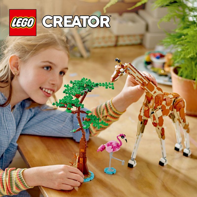 LEGO-Creator-31150-3in1-Animali-del-Safari-Giocattolo-Trasformabile-da-Giraffa-in-2-Gazzelle-o-Leone--Giochi-per-Bambini-9-