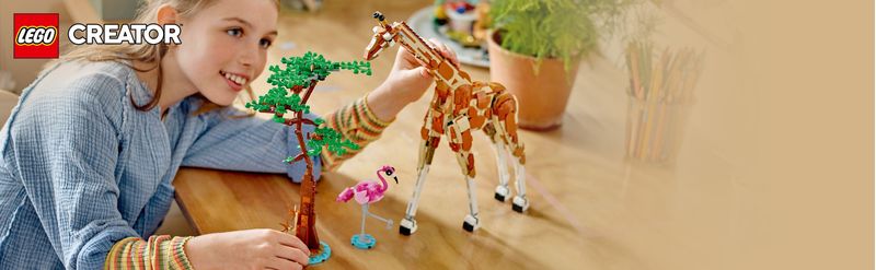 LEGO-Creator-31150-3in1-Animali-del-Safari-Giocattolo-Trasformabile-da-Giraffa-in-2-Gazzelle-o-Leone--Giochi-per-Bambini-9-